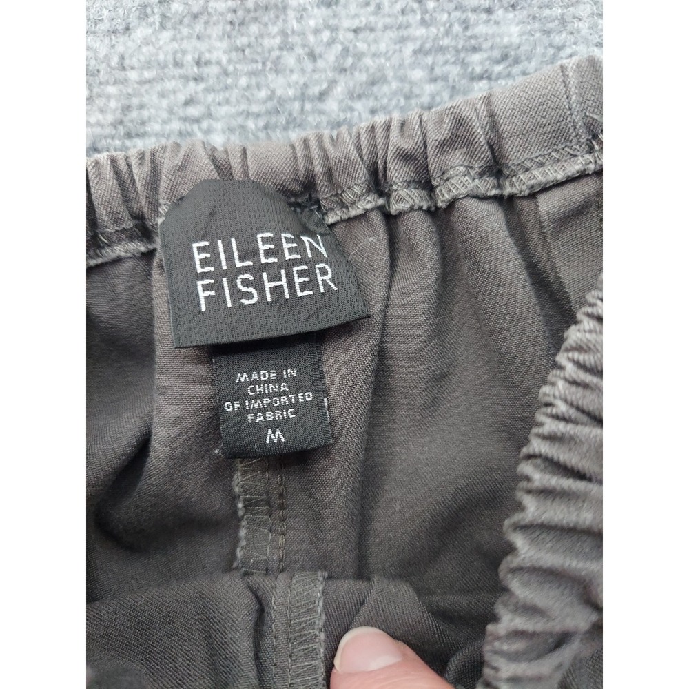 Eileen Fisher Cropped Elastic-Waist Relaxed Pants in Olive Gray - Picture 3 of 12